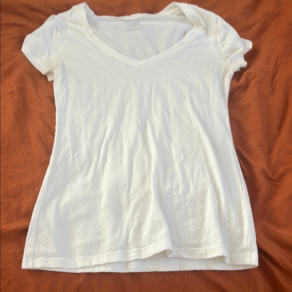 Classic White Women's V-Neck Top